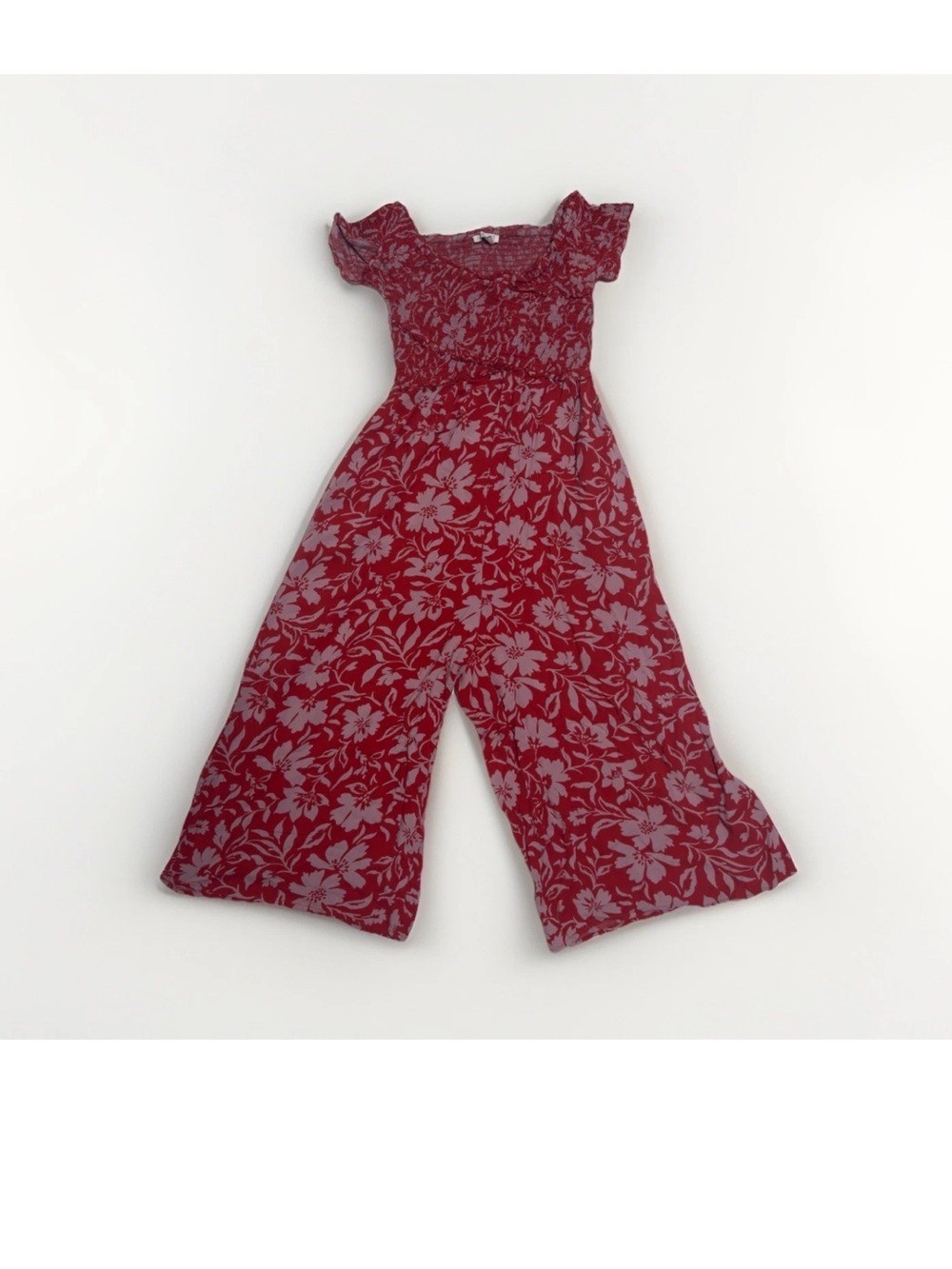 Red Floral Wide-Leg Jumpsuit